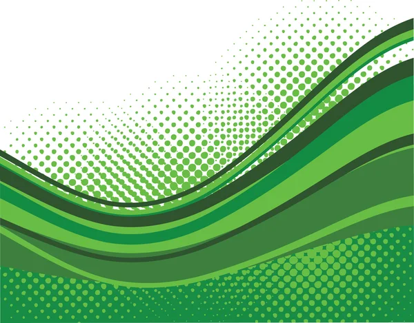 緑の波の背景 — ストックベクタ