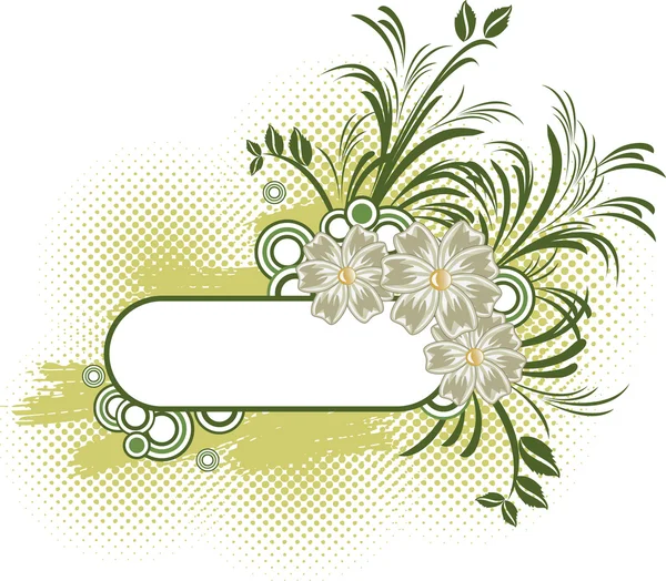 Grunge floral frame — Stock Vector
