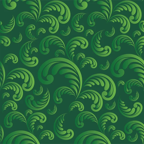 Nahtlose grüne blumige Hintergrund — Stockvektor