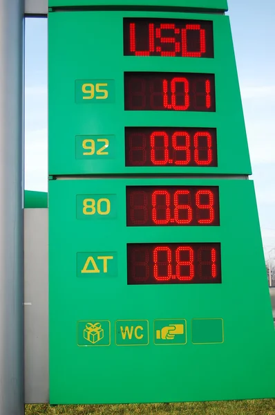 Counter bensin — Stockfoto