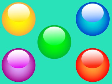 Green, yellow, purple, blue, red circle clipart