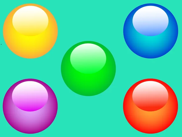 Verde, galben, violet, albastru, cerc roșu — Vector de stoc