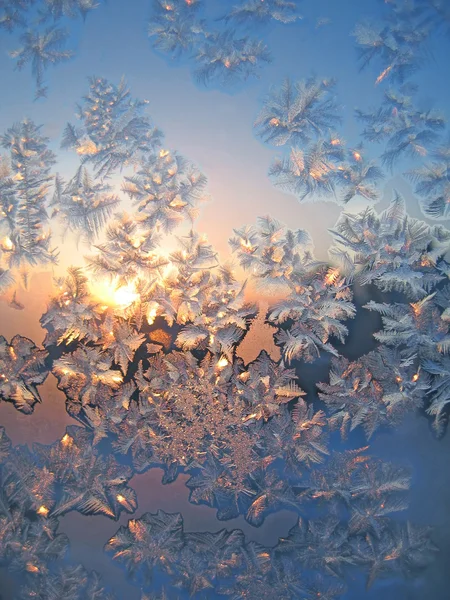 Frost ve güneş doğal doku — Stok fotoğraf