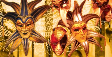 Venetian carnival mask . Collage. clipart