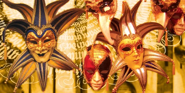 Venezianische Karnevalsmaske. Collage. — Stockfoto