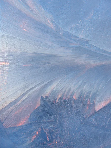 Frost och solljus på glas — Stockfoto