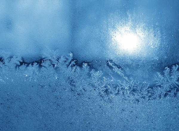 Frostiges natürliches Muster und Sonne — Stockfoto