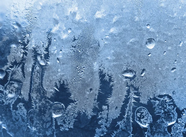 Frost auf Winterglas — Stockfoto