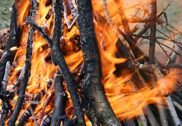 Spalania drewna w kominku — Zdjęcie stockowe