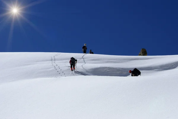 Группа альпинистов — стоковое фото