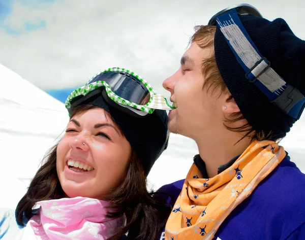 Smiling youths fellow and girl — Stock Photo, Image