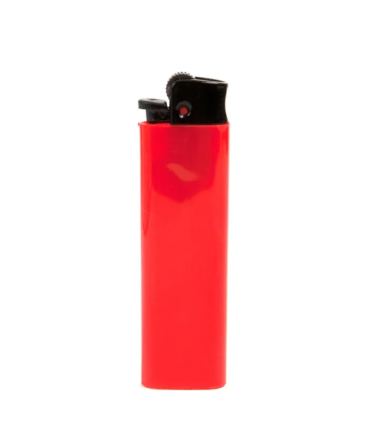 Червона запальничка на білому — стокове фото