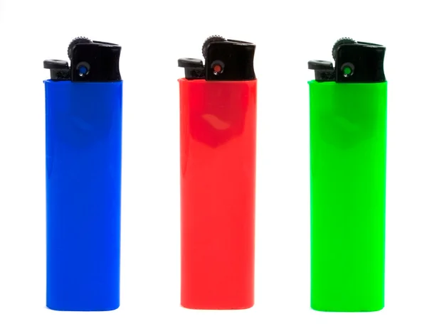 Red, green and blue lighters — Stock Photo, Image