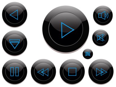 Video control buttons clipart