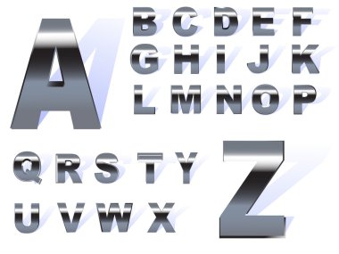 Metal alphabet clipart