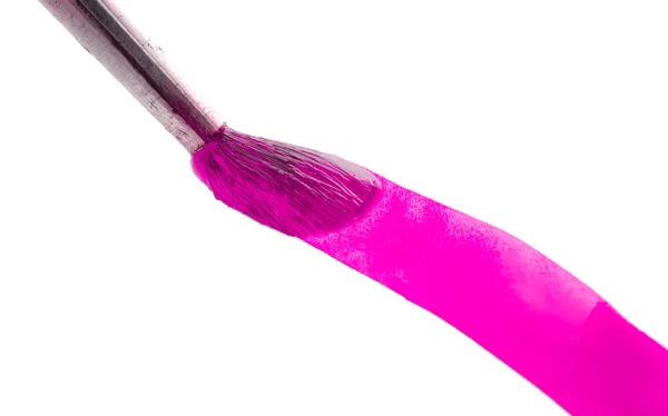 Brush painting pink stripe — Stock Photo, Image