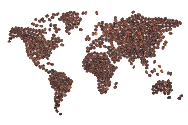 Mapa kawy — Zdjęcie stockowe