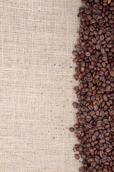 Brown roasted coffee beans.