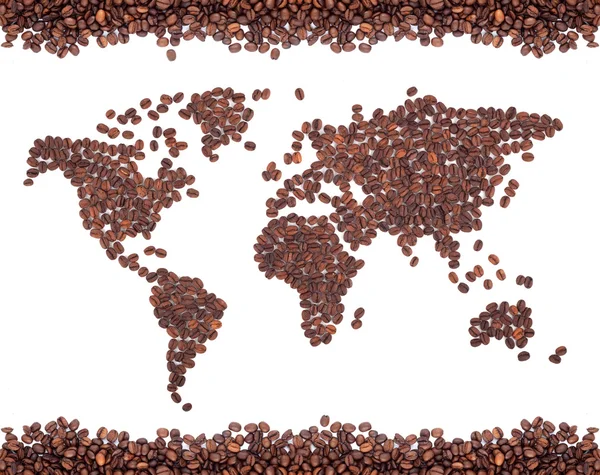 コーヒーの地図 — ストック写真