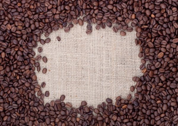 Brown roasted coffee beans