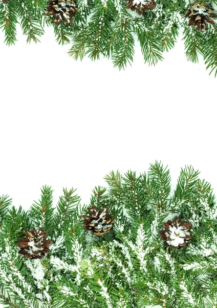 Різдвяна рамка зі снігом — стокове фото