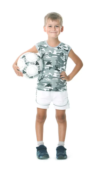 少年サッカー ボールを保持しています。 — ストック写真
