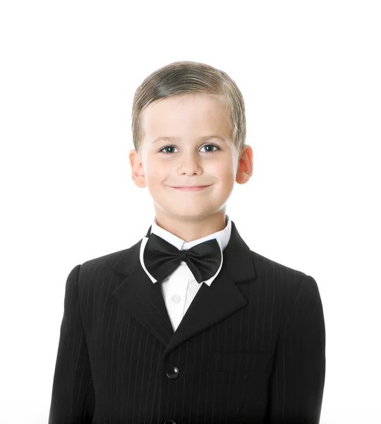 Boy in a suit smiles — Stock Photo, Image