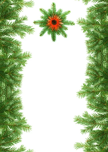 Marco verde de Navidad aislado en wh —  Fotos de Stock