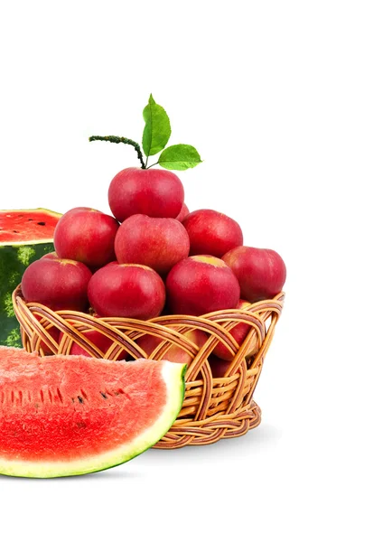Watermelon and apples — Stock Photo, Image