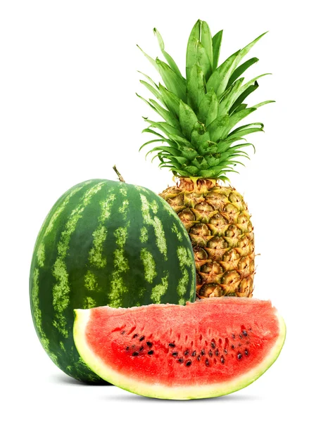 Ananas och vattenmelon — Stockfoto
