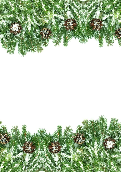 Рождественский каркас со снегом — стоковое фото