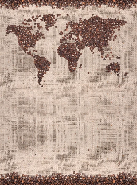 Mapa kawy — Zdjęcie stockowe