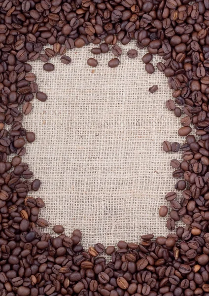 Grains de café torréfiés bruns — Photo
