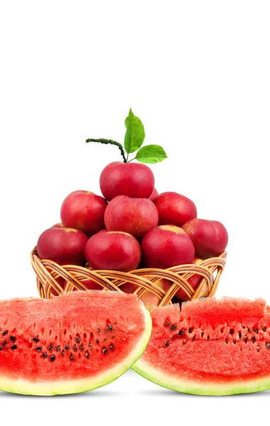 Melancia e maçãs — Fotografia de Stock