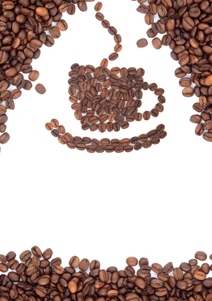 Коричневые жареные кофейные зерна — стоковое фото