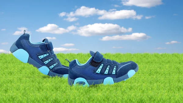 Zapatillas de deporte caminando solas — Foto de Stock