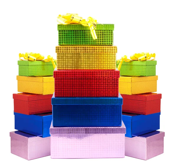 Kleur geschenkdozen — Stockfoto