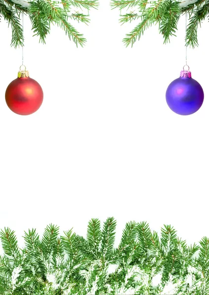 Zweige mit einem Weihnachtsspielzeug — Stockfoto