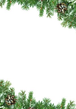 Christmas framework with snow isolated on white clipart