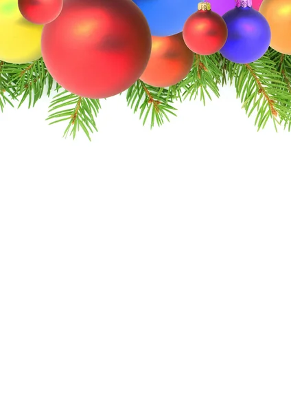 Větve s vánoční hračky — Stock fotografie