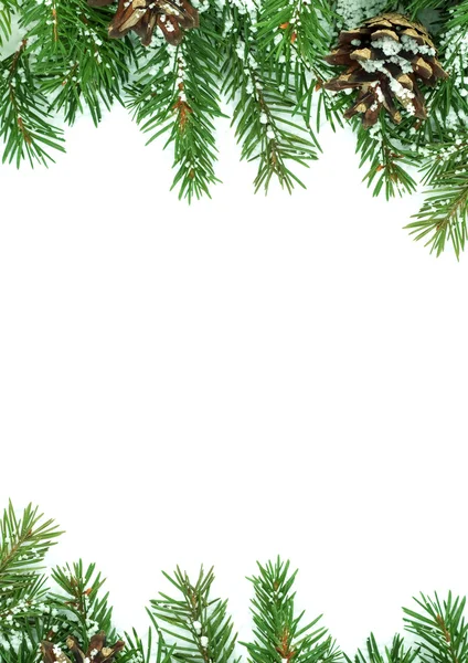 Christmas framework with snow Stock Image
