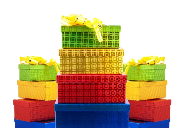 Kleur geschenkdozen — Stockfoto
