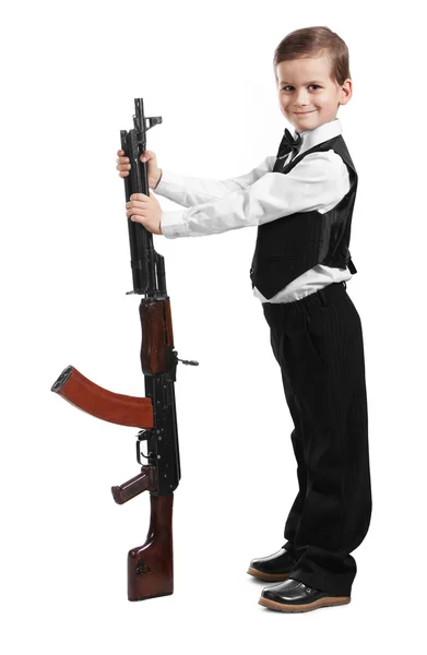Niño con un arma — Foto de Stock