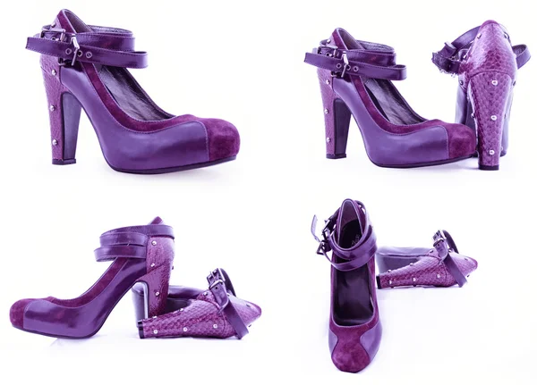 Fialový ženské boty Stock Obrázky