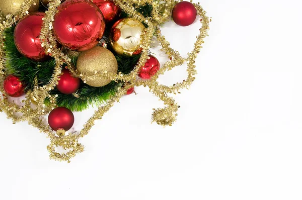 Noel oyuncaklar, melekler ve altın kaburga — Stok fotoğraf