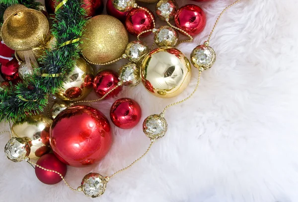 Karácsonyi játékok, angyalok & arany borda Stock Fotó