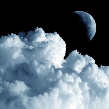 Moon and cloud. clipart