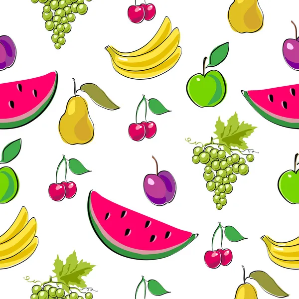 Fruits fond sans couture . — Image vectorielle
