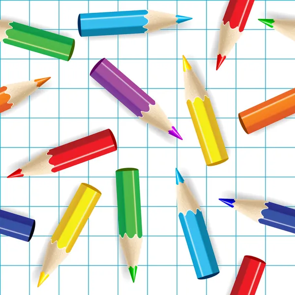Цветные карандаши бесшовный фон . — стоковый вектор