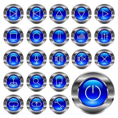 Media-player buttons. clipart